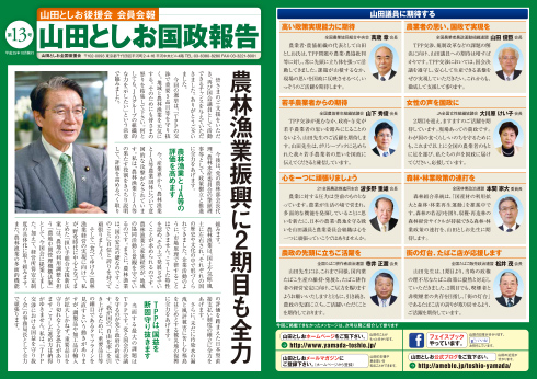 山田としお国政報告 第13号<表>